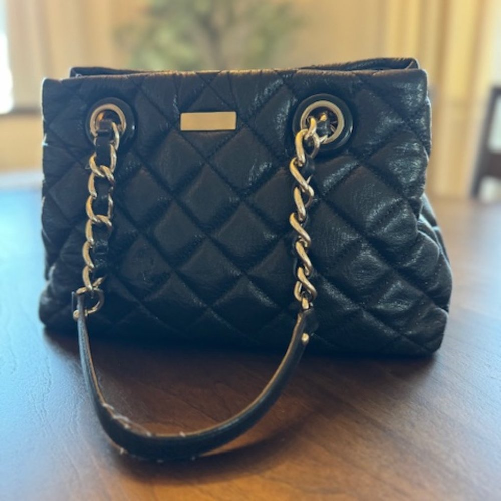 Kate Spade, Maryanne Black Quilted Tote with Chain Strap
